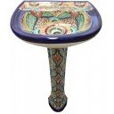 Mexican Talavera Pedestal Sink Cienegas 